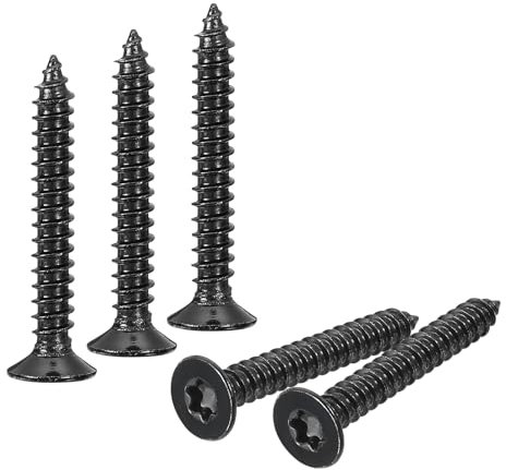 sourcing map 40 tornillos Torx de cabeza plana, M5 x 40 mm, acero inoxidable 304 avellanados, tornillos de madera antirrobo, tornillos resistentes a manipulaciones, para broca T25 para madera, valla,