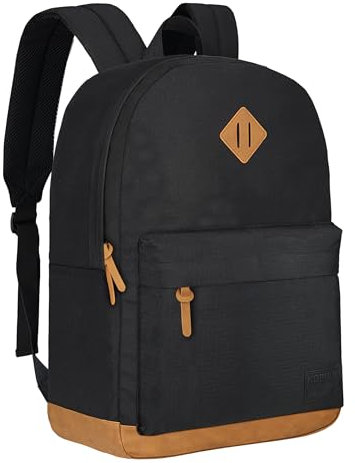 KOPHLY Großer Handgepäck Reise Laptop Rucksack für Damen und Herren, Schulrucksack, Klassischer Rucksack für Uni, Arbeit, Reiserucksäcke(Schwarz, 18 inches)