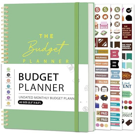 Budget Planner - Monthly Budget Book 2024 with Expense & Bill Tracker - Undated 12 Month Financial Planner/Account Book calendar organizer to Take Control of Your Money