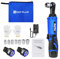 Electric Cordless Ratchet 3/8 Right Angle Wrench Impact Power Tool 2 Batteries