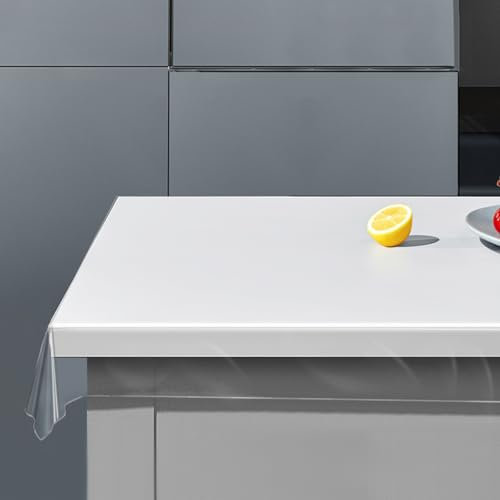 PVC Tischfolie Transparent 153 * 153cm - Durchsichtige Tischdecke 0.2mm für Küche - Plastik Folie