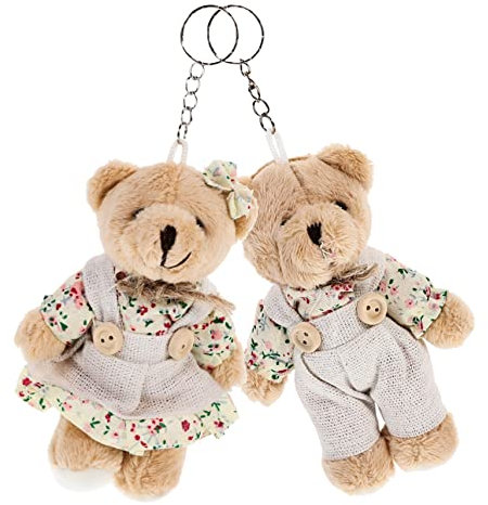 OATIPHO Porte-clés Ours En Tissu Métallique Pour Couple Lot De 2 Pendentifs Pour À Esthétiques