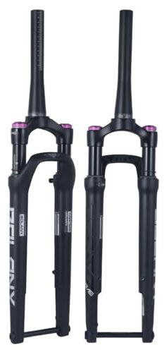 Forcella Ammortizzata per Bici da Strada Forcella per Bici Gravel 700c Perno Passante 12x100mm Forcella ad Aria Escursione 40mm Forcella Anteriore conica 1-1/2'' Freno a Disco Blocco Manuale (Bianco