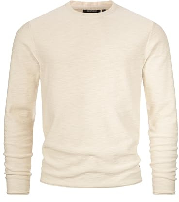 Indicode Herren INMacedonio Feinstrickpullover mit Rundhals-Ausschnitt | Klassischer Herrenpullover mit Rundhals, Feinstrickpullover, Freizeitpullover, Basic Pullover, Strickoberteil für Männer