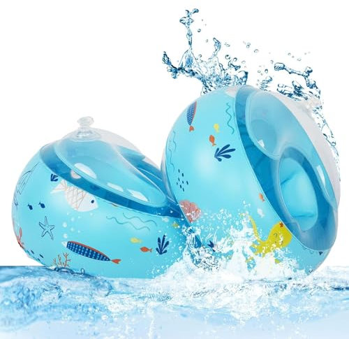 Manguitos Inflables para Niños 2-6 Años - Manguitos de Natación con Doble Válvula y Cierre de Seguridad, Adecuado para Que los niños naden, Piscina