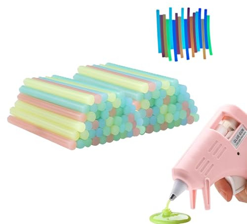 50 Pezzi Ricariche Colla a Caldo Colorata,10cm luminoso Bastoncini di Colla a Caldo,Multicolori Colla a Caldo Bastoncini,Mini Bastoncini di Colla a Caldo,Colla a Caldo Bastoni per Lavori Fai Da Te