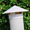 Comignolo Canna Fumaria Copertura per Canna Fumaria in Pvc Bianco per Terminale Tubo Stufa, Cappuccio di Sfiato Tetto Conico da 2 3 4 6 7 Pollici, Griglia Universale Antivento e Antipioggia per Camino