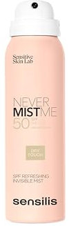 Sensilis - Invisible Never Mist Me SPF50, Bruma de Alta Protección en Spray, Protege la Piel de los Rayos UVA y UVB, Hidrata y Calma, Acabado Seco y Fijador, Todo Tipo de Pieles - 100 ml