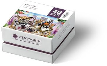 Wentworth Jigsaw Puzzle – Pets Selfie – 40 Pieces - For Adults - Shaped Puzzle Pieces & Themed Whimsies - Great for a Gift