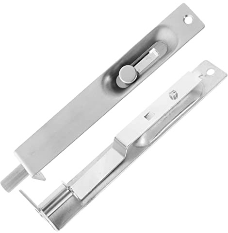 SHINEOFI Loquet de Porte Intérieur Vis Serrure de Porte Française en Acier Inoxydable Argenté Coupe-feu Facile à Installer pour Sécurité et Intimité