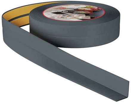 ProfiPVC Weichsockelleiste 30x30mm 5 Meter für Küche und Badezimmer, selbstklebende Abschlussleiste aus PVC, flexible Knickleiste - Fugendichtungsband, anthrazit