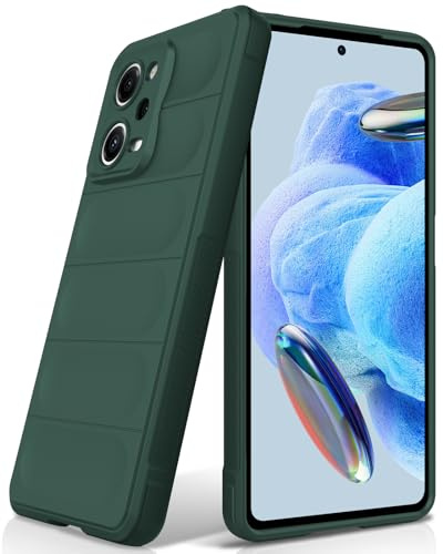 BonYonka Cover in Silicone per Xiaomi Redmi Note 12 Pro 5G, Verde | Design Ondulato Antiurto, Fodera in Microfibra Antigraffio, Touch Morbido Setoso, Protezione Anticaduta di Grado Militare