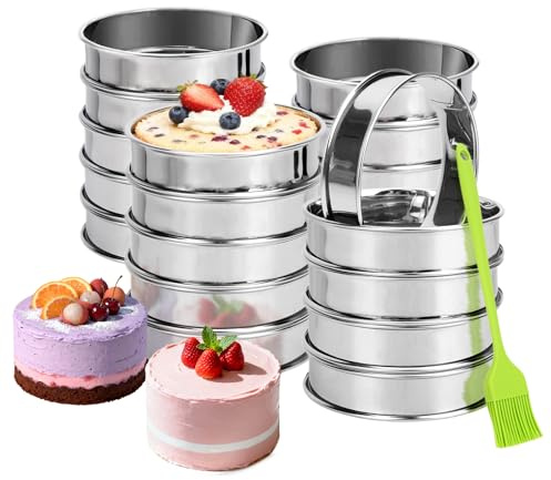DIYJEP 20 Stück Edelstahl Pancake Form, Crumpet Ringe Backringe (10 cm)