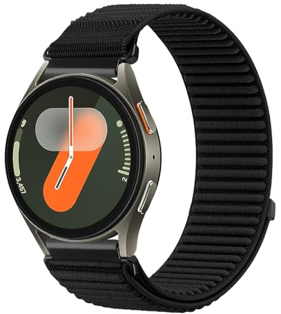 Nylon Sport Armband für Samsung Galaxy Watch 7/6/5/4/FE,6/4 Classic,5 Pro | Weich,Elastisch,Atmungsaktiv,Sport Band für Galaxy Watch 7/6/5/4/FE 40 44mm,6/4 Classic 47 43/46 42mm,5 Pro 45mm Men WoMen