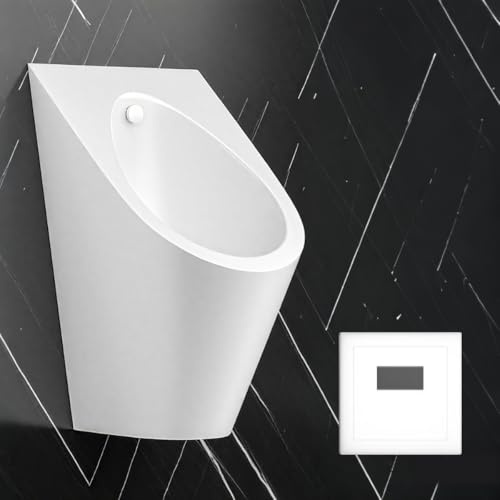 KUSOLE Commercial Men's Urinal, 304 Stainless Steel Urinal, Fully Automatic Sensor Urinal, Male Urinal in Toilet, Suitable for Hotels, Restaurants and Schools. White