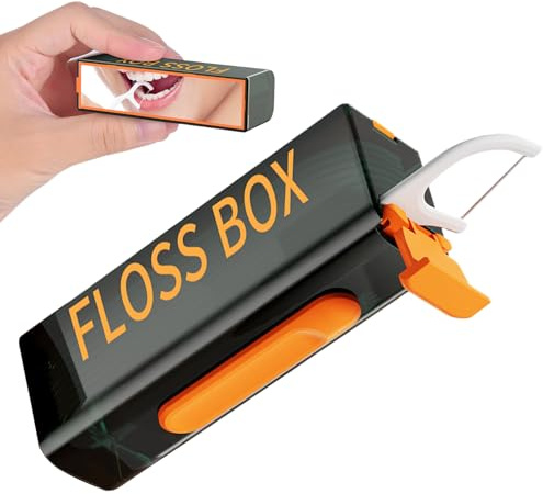 De Đența¢ Portable - Supporto per plettri a discesa automatica trasparente | stile | Deposito di plettri interdentali da 10 pezzi per viaggi, design compatto ABS