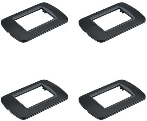 4 Pezzi Placca Plastica Ovale, 3 Moduli Posti Per Scatola 503, Compatibile Con Bticino Living Light, Colore Nero, Serie MBL