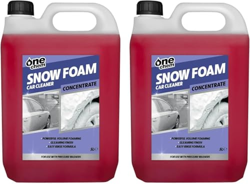 One Chem Pressure Washer Snow Foam Car Cleaner, 2 x 5L, High-Foaming Concentrate, Solvent-free, Cherry