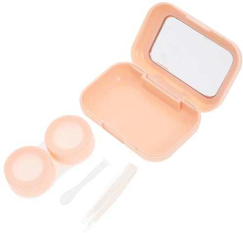 Operitacx Cute Contacts Case Portable Travel Lens Box Contact Removal Tool for Makeup Lens Holder and Daily Use