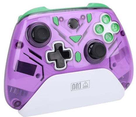 Bewinner Controller da Gioco Wireless 2.4G con Trigger Effetto Hall e Joystick, Luci RGB, Giroscopio a 6 Assi, per PC, OS X, Mac, Steam (PURPLE)
