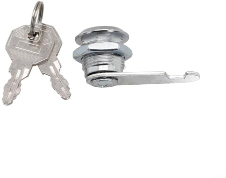 Serratura a camma in metallo per scrivania, cassetti, armadietti, cassette postali con 2 chiavi, adatta per fori di montaggio da 18 mm, diametro cilindro 16 mm, 20 mm, 25 mm (16 mm)