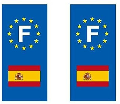 Pegatina para placa de matrícula, diseño de la bandera de España, moto