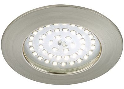 Briloner Leuchten 7206-012 LED Einbauleuchte, Einbaustrahler, LED Strahler, Spots, Deckenstrahler, Deckenspot, Lampen Wohnzimmer, led einbaustrahler 230v, Deckeneinbauleuchten, 10,5 Watt, 1000 Lumen, Badezimmer / Bad geeignet IP44, energiesparend, rund, matt-nickel