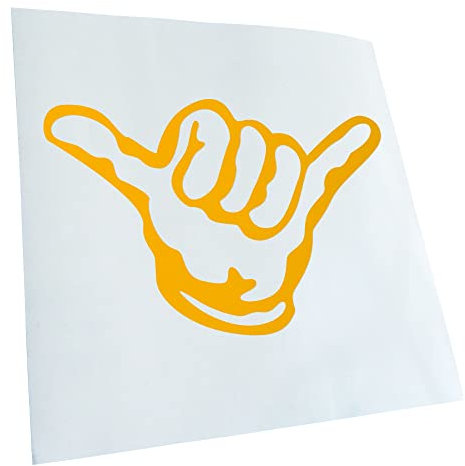 Kiwistar - Autoaufkleber - Gelb - 15,5x10cm Hang loose - Alles locker - Shaka - Heckscheibe Auto Aufkleber wetterfest für Kfz LKW Mofa Truck - Sticker außen selbstklebend Tuning Zubehör für Fenster