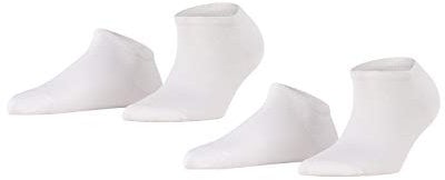 ESPRIT Damen Sneakersocken Uni Multipack W Sn Baumwolle kurz einfarbig 2 Paar, Weiß White 2000, 39-42