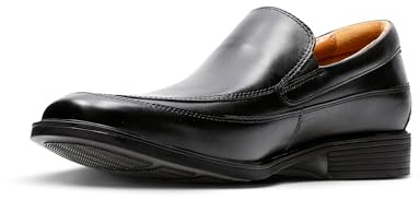 Clarks mens Tilden Free Loafer, Black Leather, 11.5 Wide US