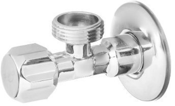 Invena 1/2 x 3/4 BSP Threaded Chromed Nickel Plated Brass Valve Connector for Washing Machines Basins