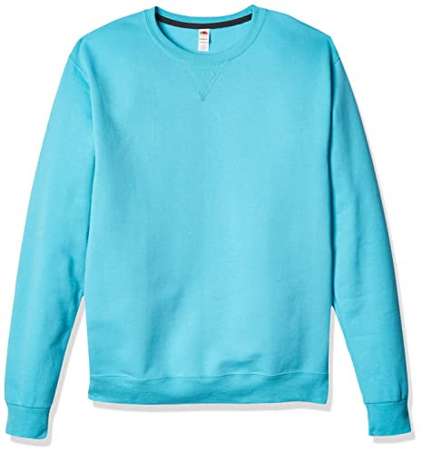 Fruit of the Loom Herren Fleece Rundhalsausschnitt Sweatshirt, Blau-Scuba Blue, S