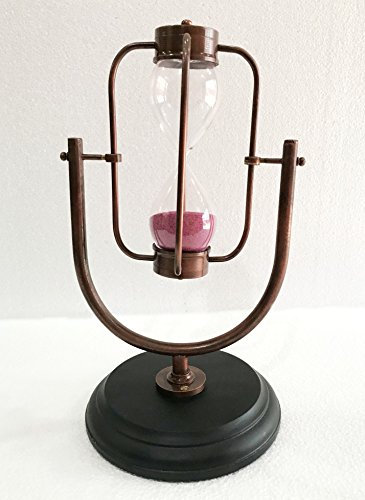 Sablier tournante en laiton avec finition antique et design vintage