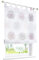 1 Stück Raffrollo mit Kreis-Motiven Floral Design Raffgardine Voile Transparent Vorhang (BxH 80x140cm, Violett)