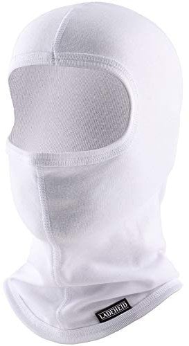 Ladeheid Sturmhaube Winter Skimaske für Herren und Damen Silverplus Thermoaktiv Balaclava Komfort Ideal für Ski Sturmmaske Motorrad Fahrrad LA-127 (Weiß, M/L)