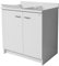 Montegrappa Mobile Lavatoio 80x60x85cm 2 Ante 2 Vasche ASSE in Termoplastico Marella Bianco con Cesto
