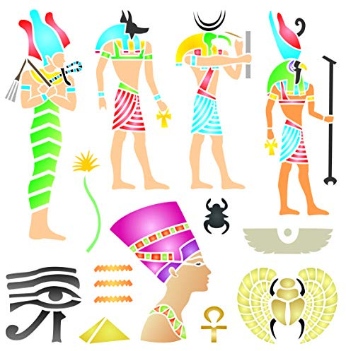 Craft Kreatively Schablone – Klassisches Ägypten-Symbol Hyroglyphische Schablonen Größe S