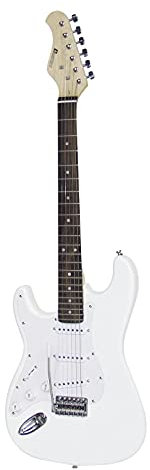 DIMAVERY ST-203 E-Gitarre LH, weiß