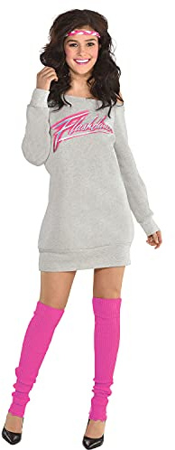 amscan Flashdance Kostüm für Erwachsene, offizielles Lizenzprodukt von Paramount, Pink und Grau, 12-14