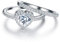 EVER FAITH Ring Verlobungsring Herz Zirkonia Elegante Set für Braut Hochzeit Band Ehering Weiß Größe 8