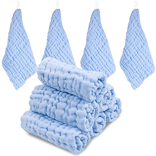 ABirdon 10 Stück Baby Musselin Waschlappen, 30x30cm Mulltücher Bio-Baumwolle Weiche Baby Handtücher, Gesicht Handtuch, Mehrzweck Gesichtstüche für Jungen und Mädchen