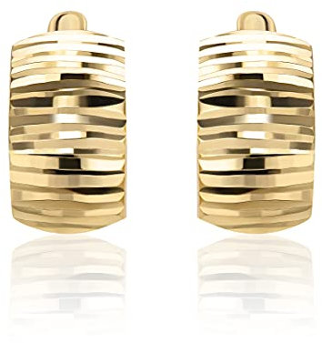 14 Karat 585 Gold Ohrringe Creolen Gelbgold Glänzend Ohrschmuck – SIT04