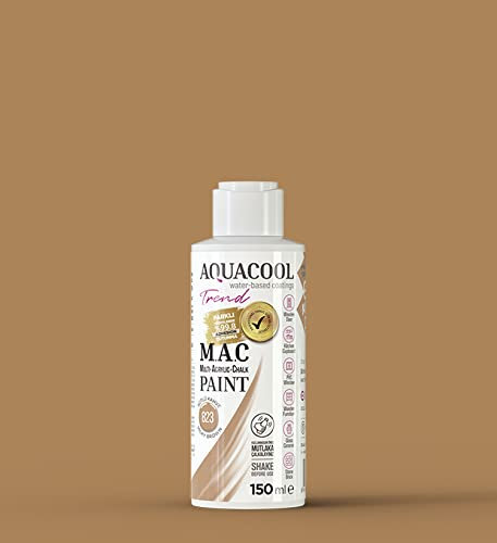 Happy Woody AquaCool Peinture acrylique mat à séchage rapide pour meubles, bois, plastique, verre, céramique, pierre (150 ml, marron laiteux 823)