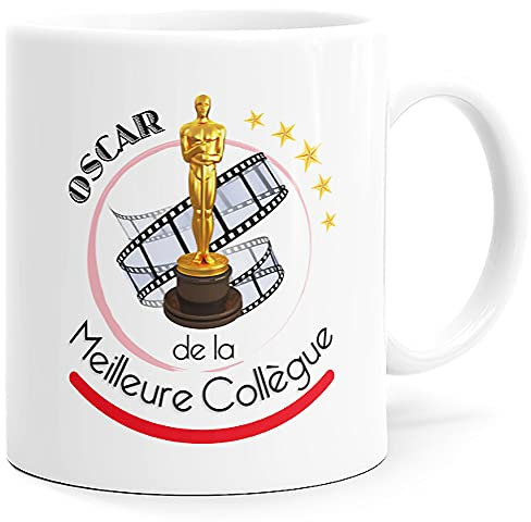 Mug Humour Oscar Collègue F Tasse Message Drôle Rigolo. Idée Cadeau Original pour Départ en Retraite Mutation Travail Bureau Homme Femme pour Anniversaire Noël. Dino Mugs le Sourire dès le Réveil.