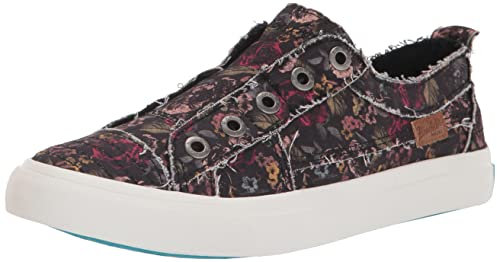 Blowfish Malibu Women's Play Sneaker, Black Smashing Floral Canvas Print, 4 UK