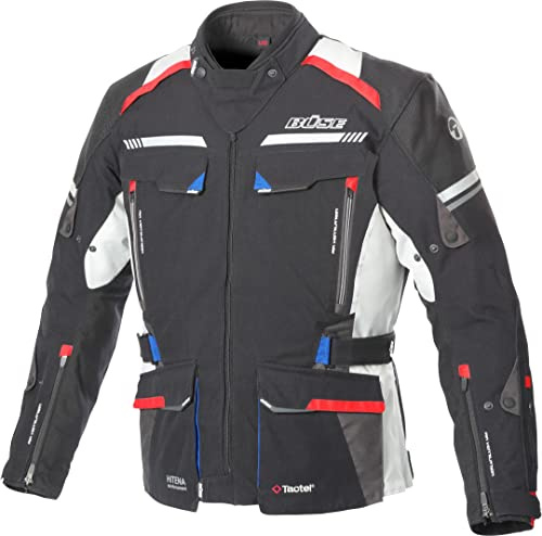Büse Highland 2 Motorrad Textiljacke (Black/Grey/Red,54)