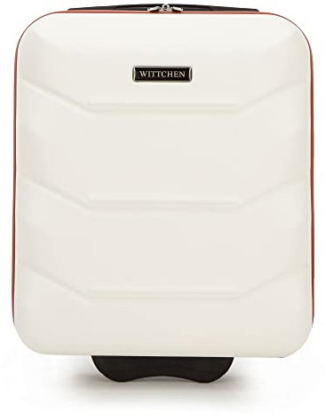 WITTCHEN Koffer Handgepäck Kabinentasche Bordkoffer Kabinengepäck Hartschalen Material ABS Hochwertiger und Stabiler Robuste Räder Teleskopischer Griff 25L Größe S Creme