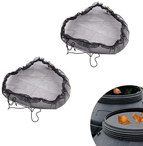 Gotetiso 2 Piezas Red para Barril de Lluvia Red para Depósito de Agua de Lluvia Tapa para Barril de Lluvia Redonda con Cuerda de Tracción Ajustable Protección contra Mosquitos Hojas