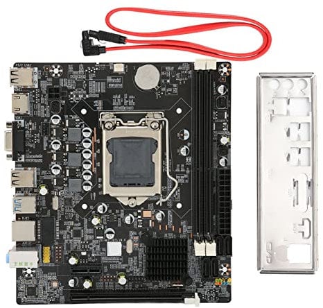 Placa Base LGa 1155 DDR3 para Computadora, para Placa Base Gaming con 3 SATA2.0/1 SATA3.0, RAM DDR3 de Dos Canales, Conector de Alimentación de 4 Pines/24 Pines