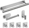 AIKER Toalleros de Baño Sin Taladro, 7PCS, portarrollos Papel higienico Suite,Acero Inoxidable 304 Engrosado Toalleros con 5 Ganchos Accesorios Baño